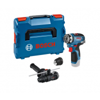 BOSCH GSR 12V-35 FC gręžtuvas - suktuvas + 2 antgaliai SOLO L-Boxx